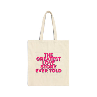 Tote Bag — "We Love" Scripture Canvas Tote (1 John 4:19)