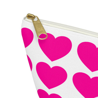 Pink Heart Accessory Pouch — T-Bottom Cosmetic & Makeup Bag