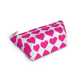 Pink Heart Accessory Pouch — T-Bottom Cosmetic & Makeup Bag