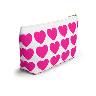Pink Heart Accessory Pouch — T-Bottom Cosmetic & Makeup Bag